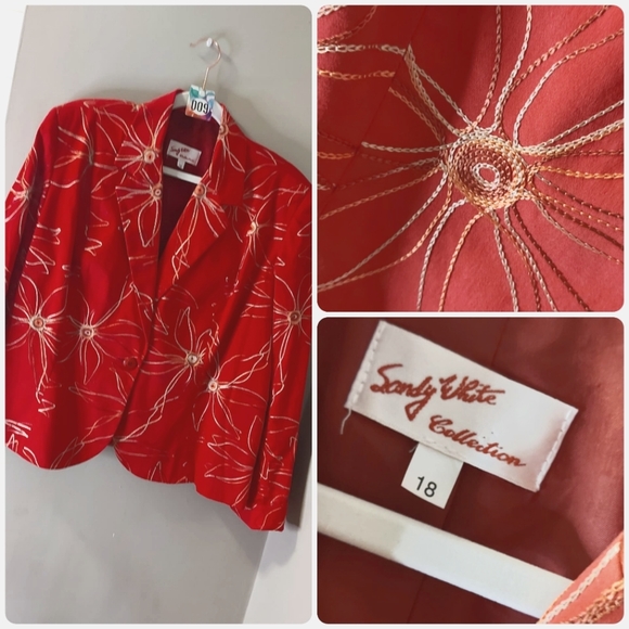 Red Embroidered Blazer - Picture 1 of 1